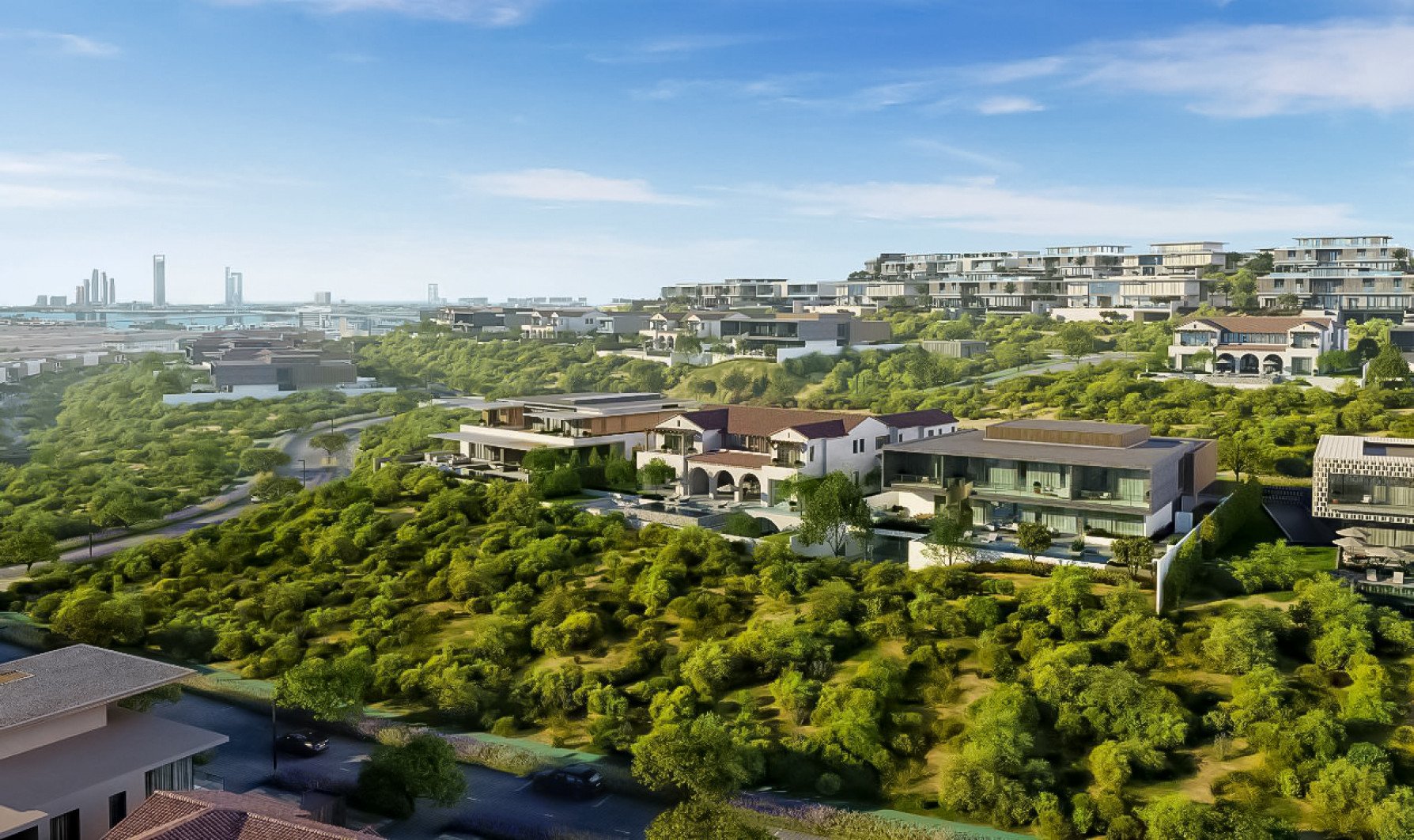 Wadeem site plan on Hudayriyat Island showing plot layouts and green spaces